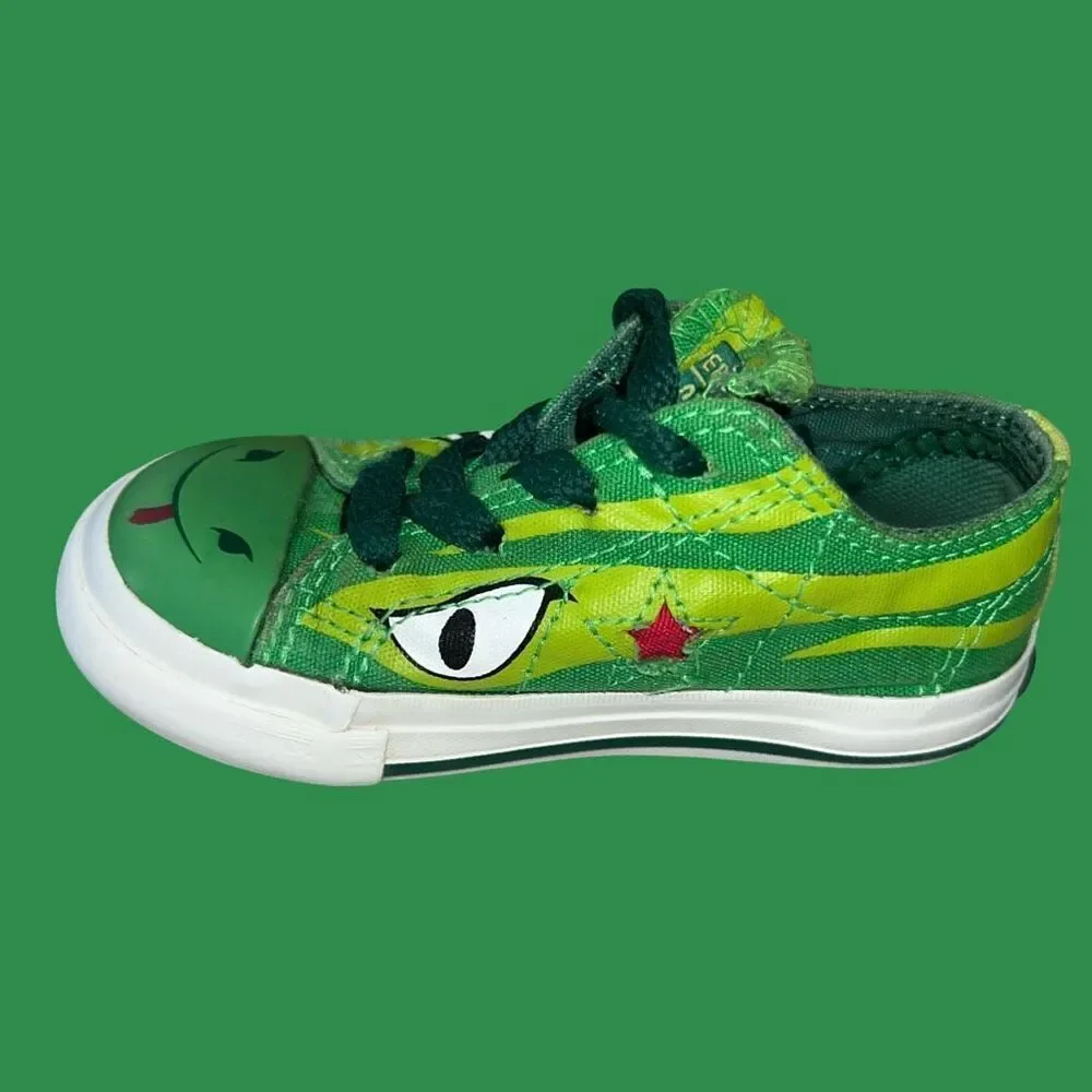 Baby Infant Green Canvas Converse One Star Snake Sneakers Size 6C